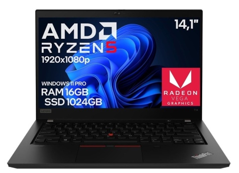 14" Lenovo T14 Gen1 Ryzen 5 PRO 16GB 1TB SSD A