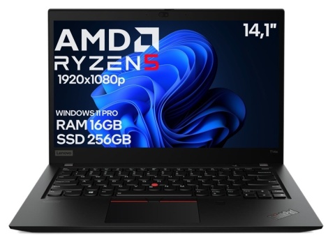 14" Lenovo T14s Gen1 Ryzen 5 PRO 16GB 256SSD A-
